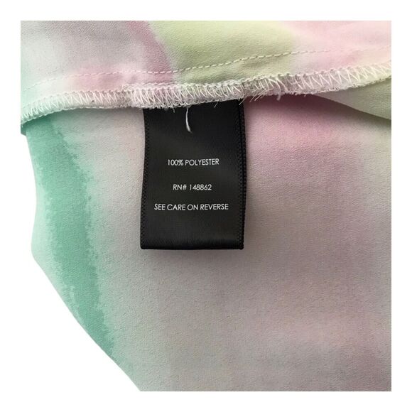 Torrid Harper Georgette Top Size 2 Pastel Stripe 3/4 Sleeve Roll Tab Sheer Tunic - Picture 9 of 13